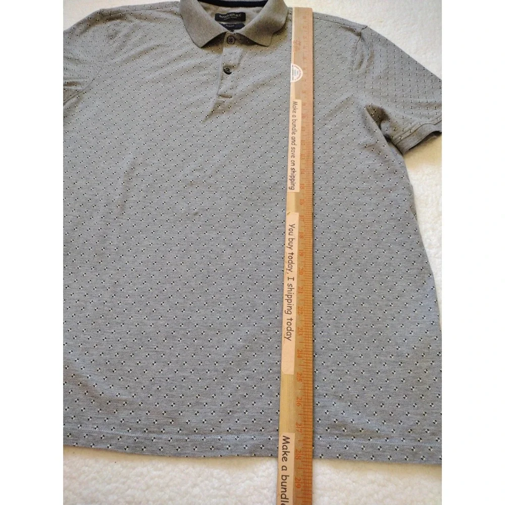 Banana Republic Polo Shirt Men's XL Gray Luxury Touch Standard‎ Fit Short Sleeve